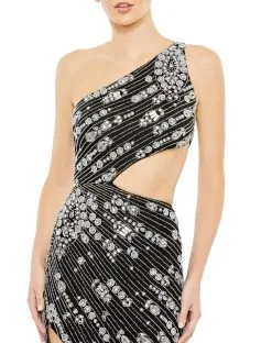 Mac Duggal Beaded One Shoulder Cut Out Gown -Jewelry Accessories 07e58cad 4d61 4d5a 8d22 c1c219ee1afb