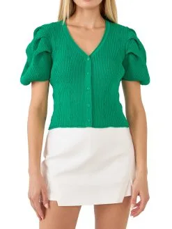 Endless Rose Floral Puff Short Sleeve Cardigan -Jewelry Accessories 0d26f667 38c6 45a7 9262 886f5e306398