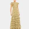 Mac Duggal Tiered Ruffle High Neck Dress -Jewelry Accessories 0e9e0c4c 2a06 4d23 a50e 1ea128161122