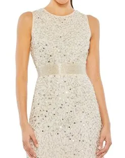 Mac Duggal Geometric Embellished Sleeveless A Line Dress -Jewelry Accessories 1035b1f8 8ba5 4b1d a84d 0375d4054595