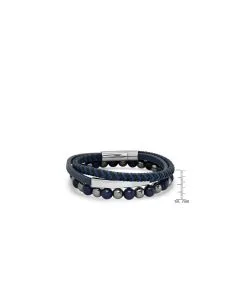 Anthony Jacobs Hematite, Lapis, And Leather Bracelets -Jewelry Accessories 1081 005 B 1753872 3 62f260c8 e027 4556 9aba 46d01f19f6a7