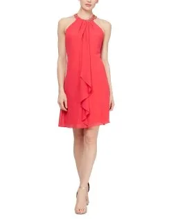 SL Fashions Short Halter Beaded Neck Dress -Jewelry Accessories 111105 1755352 10