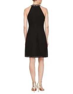 SL Fashions Short Halter Beaded Neck Dress -Jewelry Accessories 111105 1755352 5