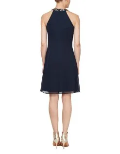 SL Fashions Short Halter Beaded Neck Dress -Jewelry Accessories 111105 1755352 8