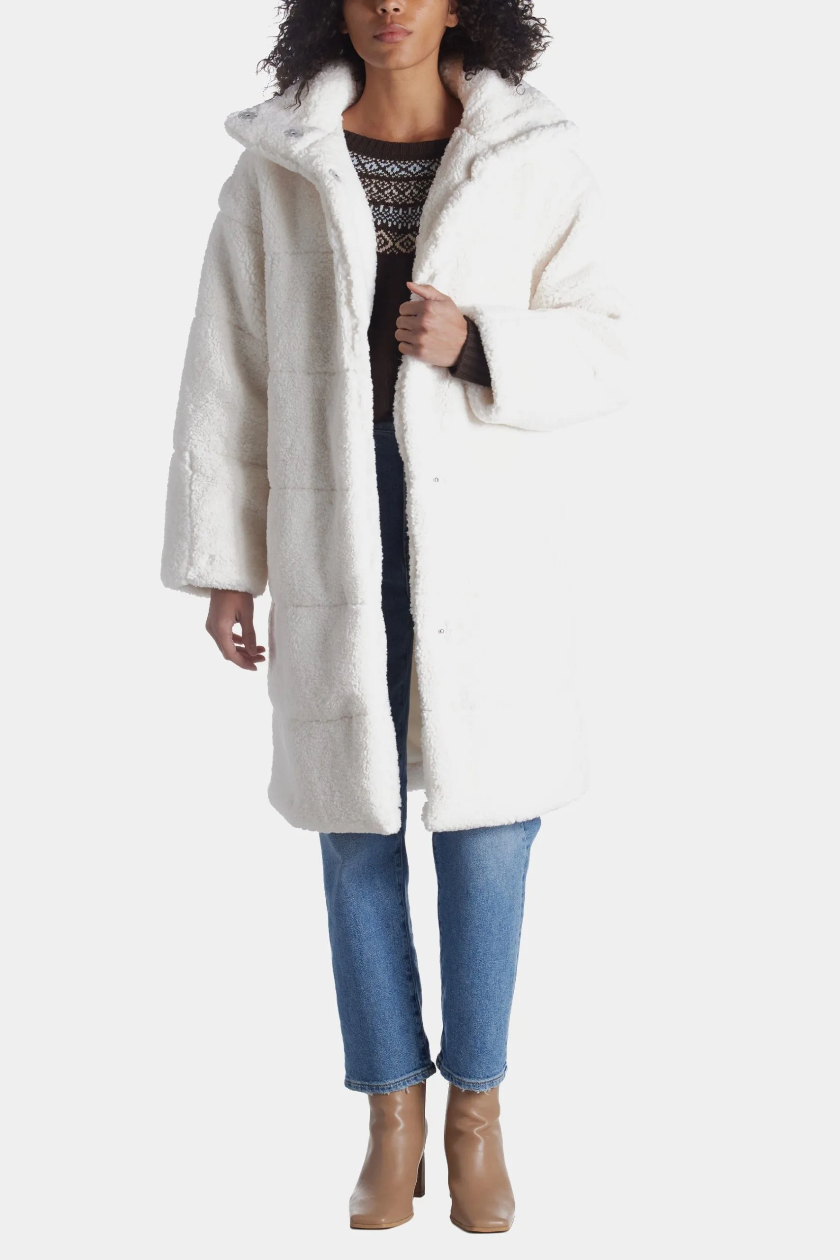 Levi's Patchwork Long Sherpa Coat 6 Levi's Patchwork Long Sherpa Coat - Image 4