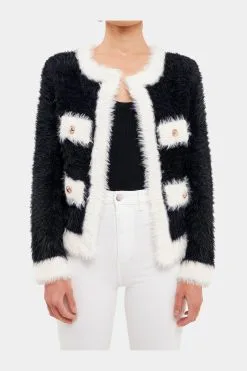 Endless Rose Fuzzy Colorblock Cardigan -Jewelry Accessories 14a0f47d 7c1c 4747 b593 fa4100f25a2b