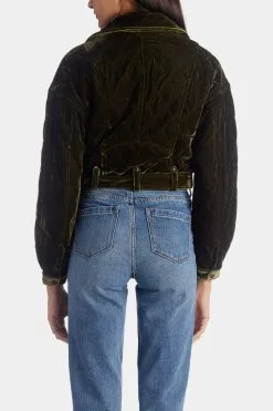 Avec Les Filles Velvet Quilted Cropped Moto Jacket -Jewelry Accessories 167060d7 ecca 4a54 b9e4 971b68a7e448
