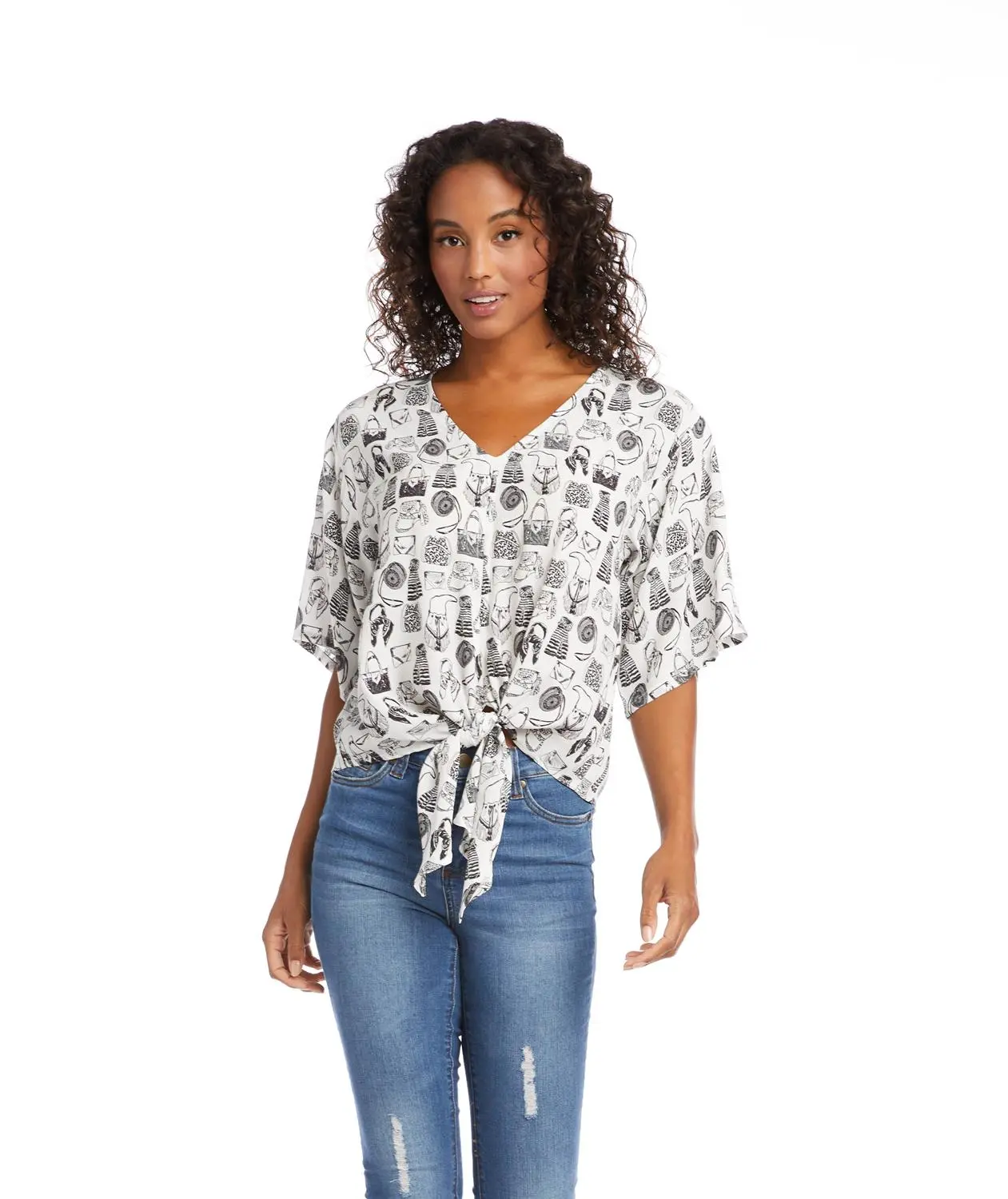 Karen Kane Tie Front Top 3 Karen Kane Tie Front Top