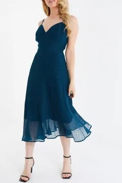 Quiz Teal Chiffon Strappy Midi Skater Dress -Jewelry Accessories 1a7ba5e4 701b 4c6a 93fd 553eaa429059