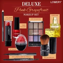 Lovery Pink Grapefruit Deluxe Spa And Makeup 30-Piece Set -Jewelry Accessories 203f3afc a50f 4f6d b67f dbe057b705de