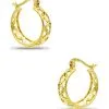 Lord & Taylor Jewelry Rose Gold Graduated Filligree Diamond Cut Hoop Earrings -Jewelry Accessories 20663 1786933 1