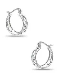 Lord & Taylor Jewelry Rose Gold Graduated Filligree Diamond Cut Hoop Earrings -Jewelry Accessories 20663 1786933 10