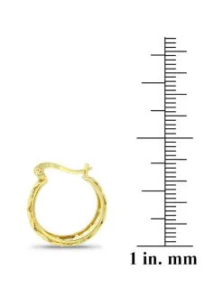 Lord & Taylor Jewelry Rose Gold Graduated Filligree Diamond Cut Hoop Earrings -Jewelry Accessories 20663 1786933 3