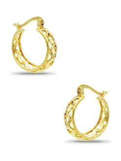 Lord & Taylor Jewelry Rose Gold Graduated Filligree Diamond Cut Hoop Earrings -Jewelry Accessories 20663 1786933 4 9866f853 274b 4c35 ba90 aed061b6f9ce