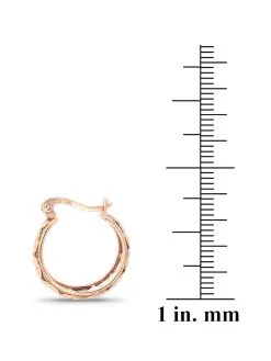 Lord & Taylor Jewelry Rose Gold Graduated Filligree Diamond Cut Hoop Earrings -Jewelry Accessories 20663 1786933 7