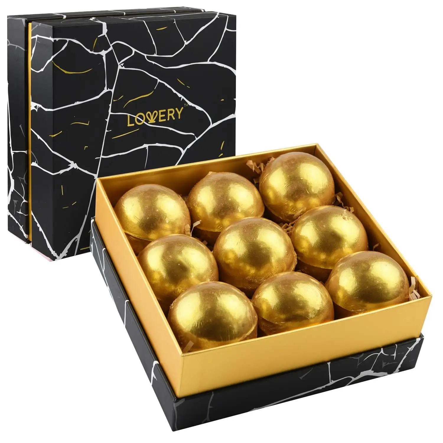 Lovery 24K Gold Handmade Bath Bombs Gift Box 9-Piece Set 8 Lovery 24K Gold Handmade Bath Bombs Gift Box 9-Piece Set - Image 6