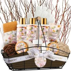 Lovery Vanilla Coconut Home Spa Gift Basket 13-Piece Set