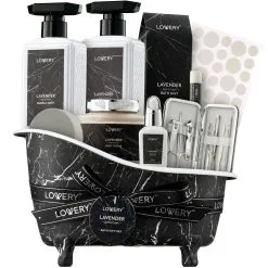 Lovery Birthday Lavender Bath & Body Gift Basket 18-Piece Set