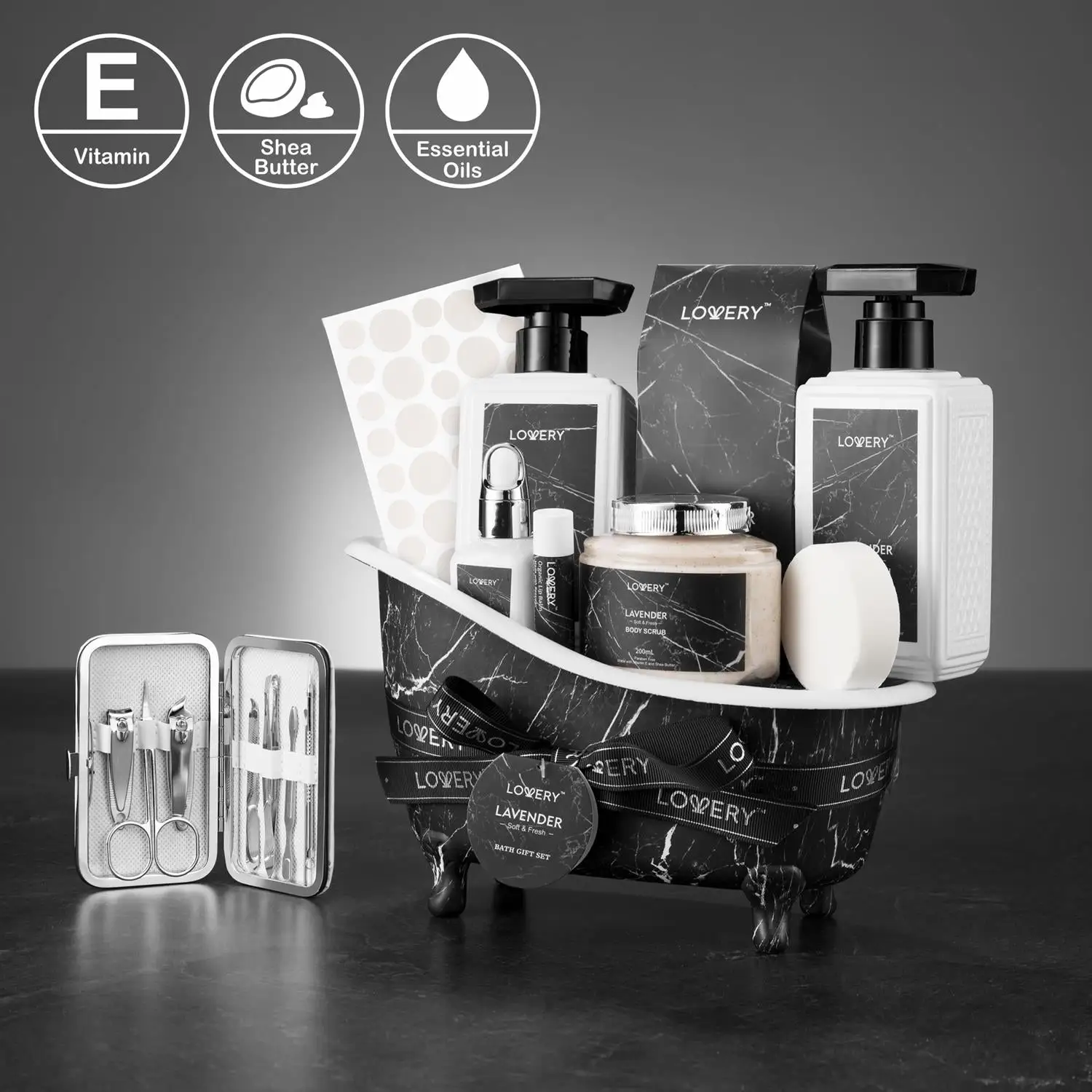 Lovery Birthday Lavender Bath & Body Gift Basket 18-Piece Set 7 Lovery Birthday Lavender Bath & Body Gift Basket 18-Piece Set - Image 5