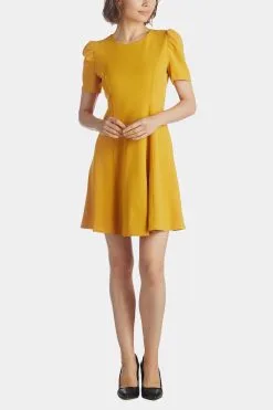 KARL LAGERFELD Scuba Crepe A-Line Puff Sleeve Dress -Jewelry Accessories 21a4b691 a0ad 4b8f 8aa9 afbcc7862d97