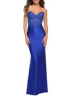 La Femme Stunning Strapless Jeweled Lace And Jersey Dress -Jewelry Accessories 21aafc2b c25c 41ca ad65 0f488138b2b7