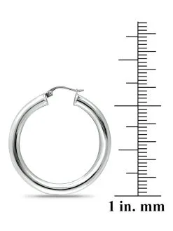 Lord & Taylor Jewelry 18K Gold 4X35mm Polished Hoop Earrings -Jewelry Accessories 22026 35 1786933 3