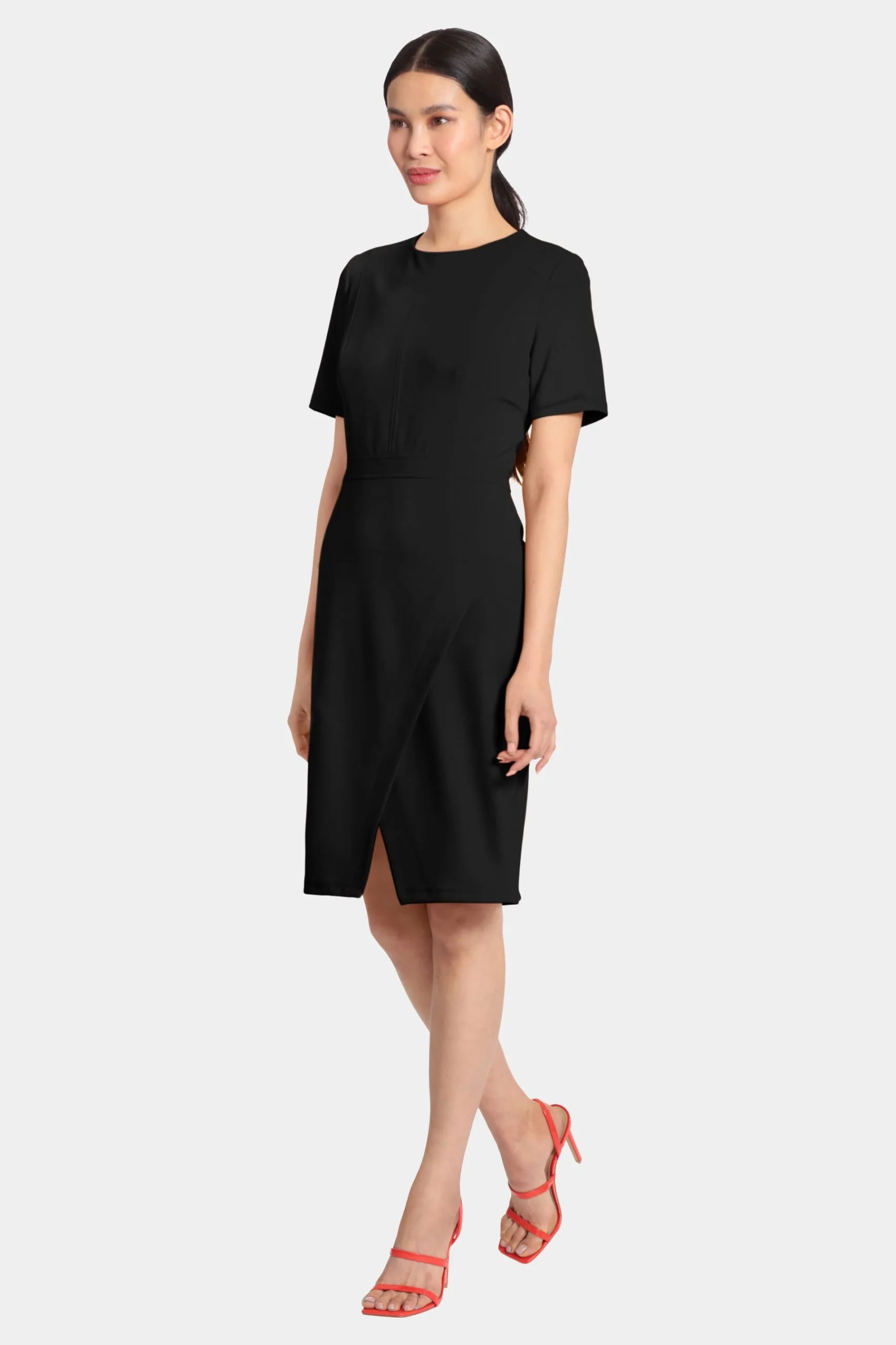 Maggy London Faux Wrap Skirt Midi Dress 4 Maggy London Faux Wrap Skirt Midi Dress - Image 2