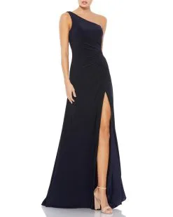 Ieena For Mac Duggal One Shoulder Jersey Gown