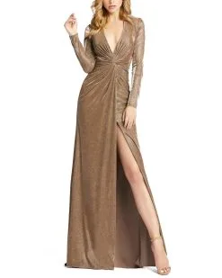 Ieena For Mac Duggal V-Neck Gown -Jewelry Accessories 26194 1755352 5