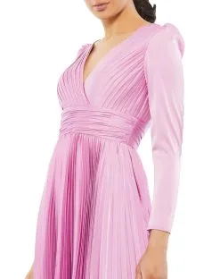 Ieena For Mac Duggal Long Sleeve Satin Gown -Jewelry Accessories 26542 2 1755352 3