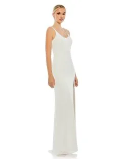 Ieena For Mac Duggal Sleeveless Beaded Scoop Neckline Column Gown -Jewelry Accessories 26583 1793518 8
