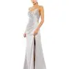 Ieena For Mac Duggal Satin Sleeveless Faux Wrap Ruched Gown -Jewelry Accessories 26585I 1889731 1