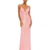 Ieena For Mac Duggal Sequined Draped V Neck Gown 2 Ieena For Mac Duggal Sequined Draped V Neck Gown -Jewelry Accessories 26945 2003403 1