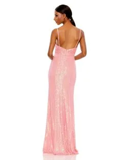 Ieena For Mac Duggal Sequined Draped V Neck Gown -Jewelry Accessories 26945 2003403 3