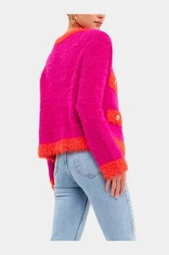 Endless Rose Fuzzy Colorblock Cardigan -Jewelry Accessories 284f38a0 ce45 4018 b93f 06f178b57987