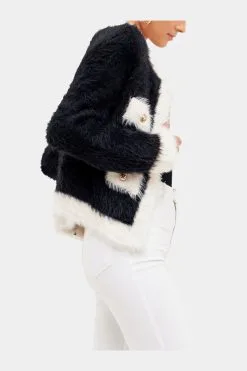 Endless Rose Fuzzy Colorblock Cardigan -Jewelry Accessories 29741bba eaaa 40bd afdd 9cf384bec015