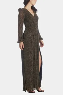 XSCAPE Long, Long Sleeve Metallic Wrap Gown -Jewelry Accessories 2a7d3f09 3d31 4225 83cc c3ae8c14b658