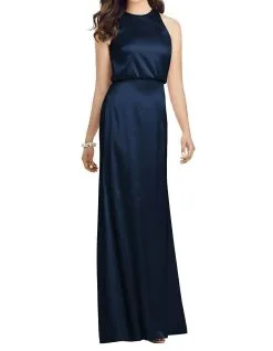 Dessy Collection Sleeveless Blouson Bodice Trumpet Gown