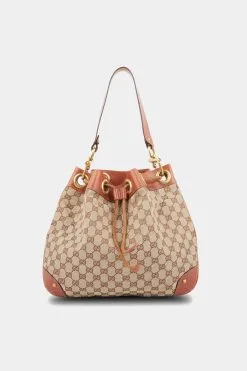 Gucci Drawstring GG Canvas Shoulder Bag