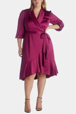 Adrianna Papell Satin Crepe Wrap Dress -Jewelry Accessories 33d6c9a8 2f76 4ebf a7c9 4feb57fe401d 921dc40e f874 4e7c 89c6 dfda333e18a6