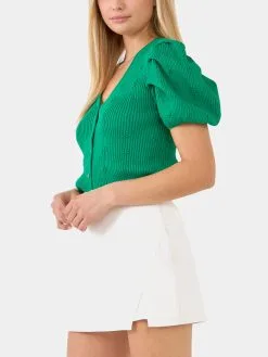 Endless Rose Floral Puff Short Sleeve Cardigan -Jewelry Accessories 39954efa e48e 4116 aaf6 2c52e1bd5392