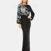 Mac Duggal Embellished Multi Color Floral High Neck Gown -Jewelry Accessories 3b8be9ae 1852 4490 9119 50b3751629fb