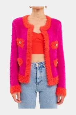 Endless Rose Fuzzy Colorblock Cardigan -Jewelry Accessories 4084c657 a5b3 4547 986f 62802f3c22f7