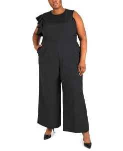 Julia Jordan One Shoulder Ruffle Jumpsuit