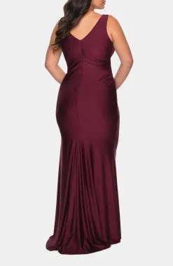 La Femme Faux Wrap Bodice Simple Jersey Gown -Jewelry Accessories 4419be2c a0e8 4c74 9eb9 30c33de504f1