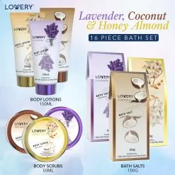 Lovery Coconut, Lavender & Honey Almond Spa Basket 16-Piece Set -Jewelry Accessories 46ad69f8 b8f6 40ce 91ba 1af9f737a6e4