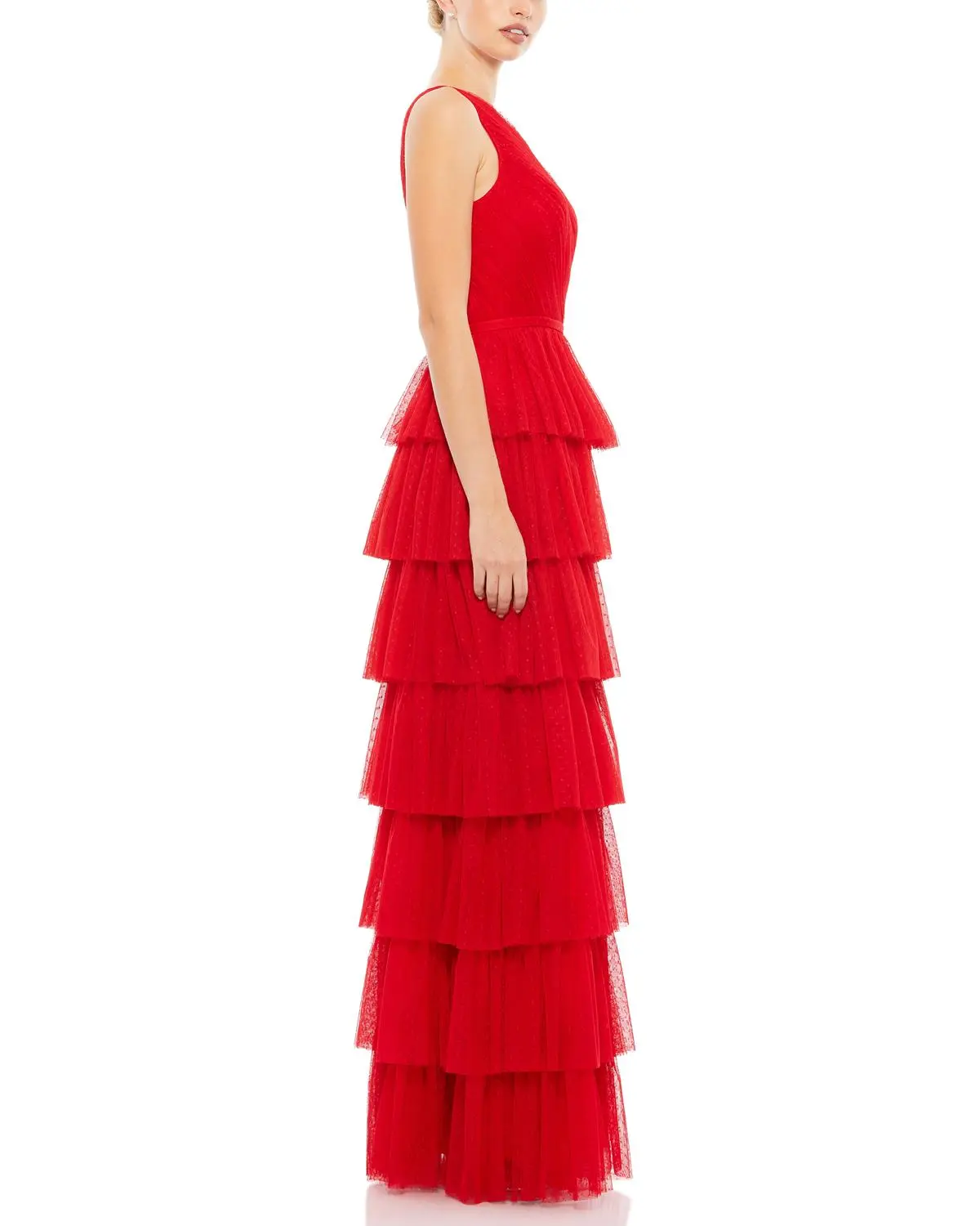 Ieena For Mac Duggal Asymmetrical Chiffon Tiered Gown 4 Ieena For Mac Duggal Asymmetrical Chiffon Tiered Gown - Image 2