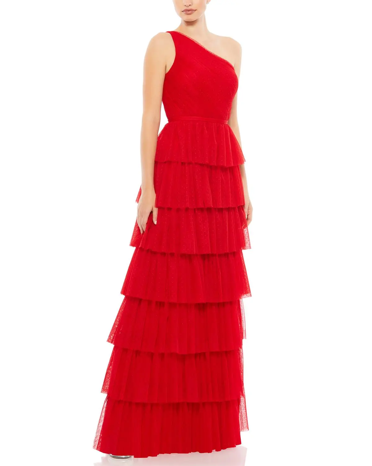 Ieena For Mac Duggal Asymmetrical Chiffon Tiered Gown 8 Ieena For Mac Duggal Asymmetrical Chiffon Tiered Gown - Image 6