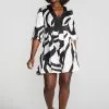 L&T Printed Drama Bell Sleeve Mini Dress W/Solid Border -Jewelry Accessories 4b19c771 c41e 40cd b464 939b2f456f86