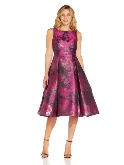 Adrianna Papell Jacquard Tea Length Dress 7 Adrianna Papell Jacquard Tea Length Dress -Jewelry Accessories 4c911688 93e6 4847 85cb fe40b23db2fa